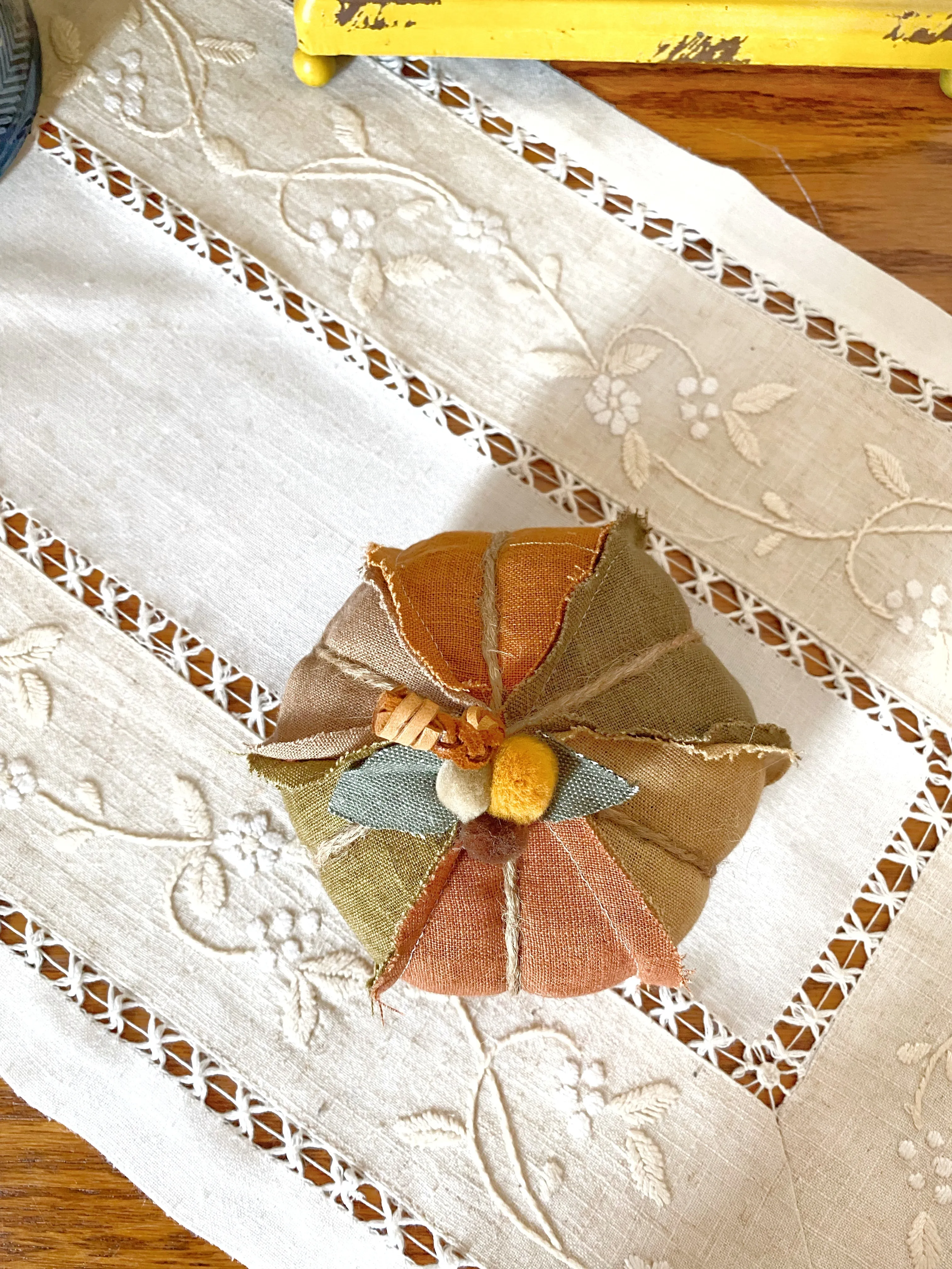 Fall Decor Pumpkin, Fabric Pumpkin, Upcycled Fall Decor, Small Pumpkin, SP32