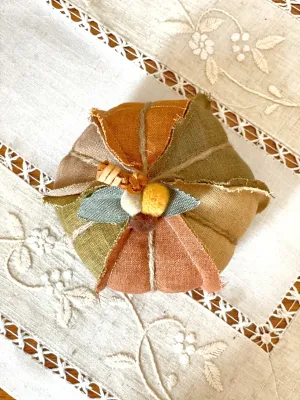 Fall Decor Pumpkin, Fabric Pumpkin, Upcycled Fall Decor, Small Pumpkin, SP32