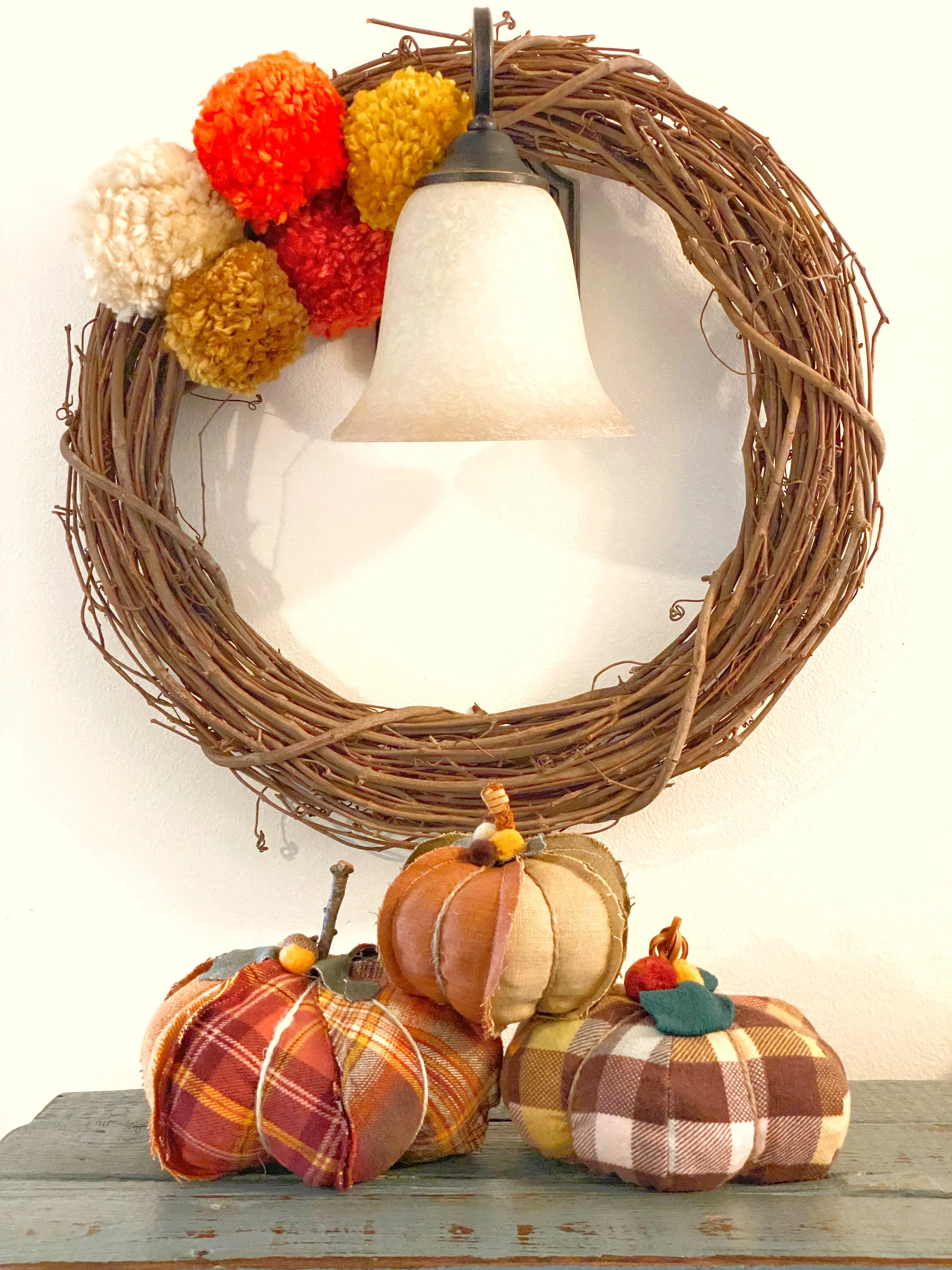 Fall Decor Pumpkin, Fabric Pumpkin, Upcycled Fall Decor, Small Pumpkin, SP32