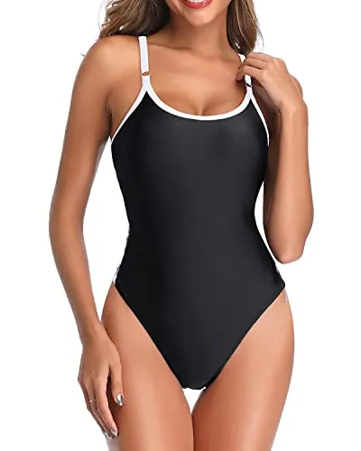 Flattering Lace Up Bathing Suit Women's Slimming One Piece Swimsuit