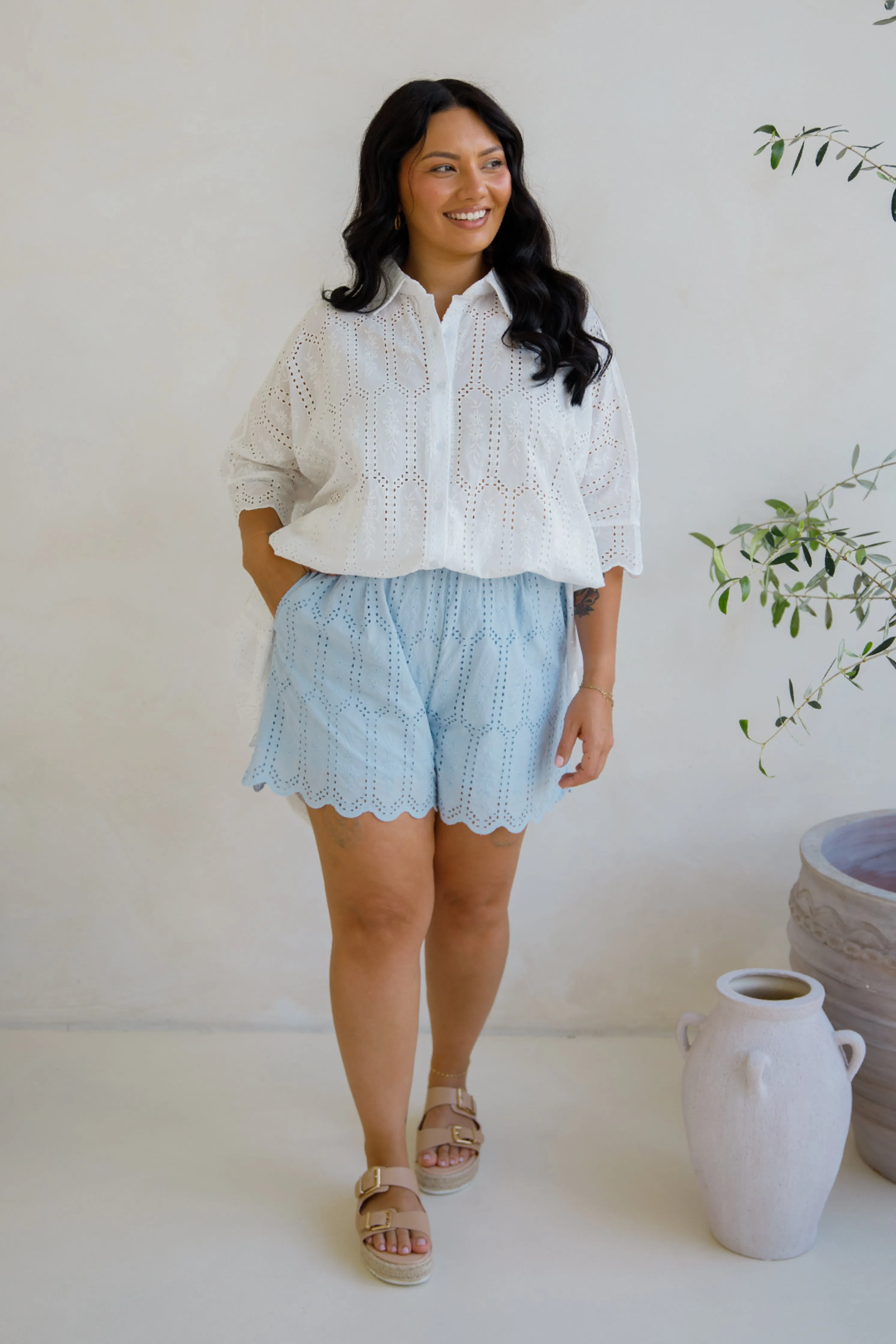 Fleur Shorts | Powder Blue