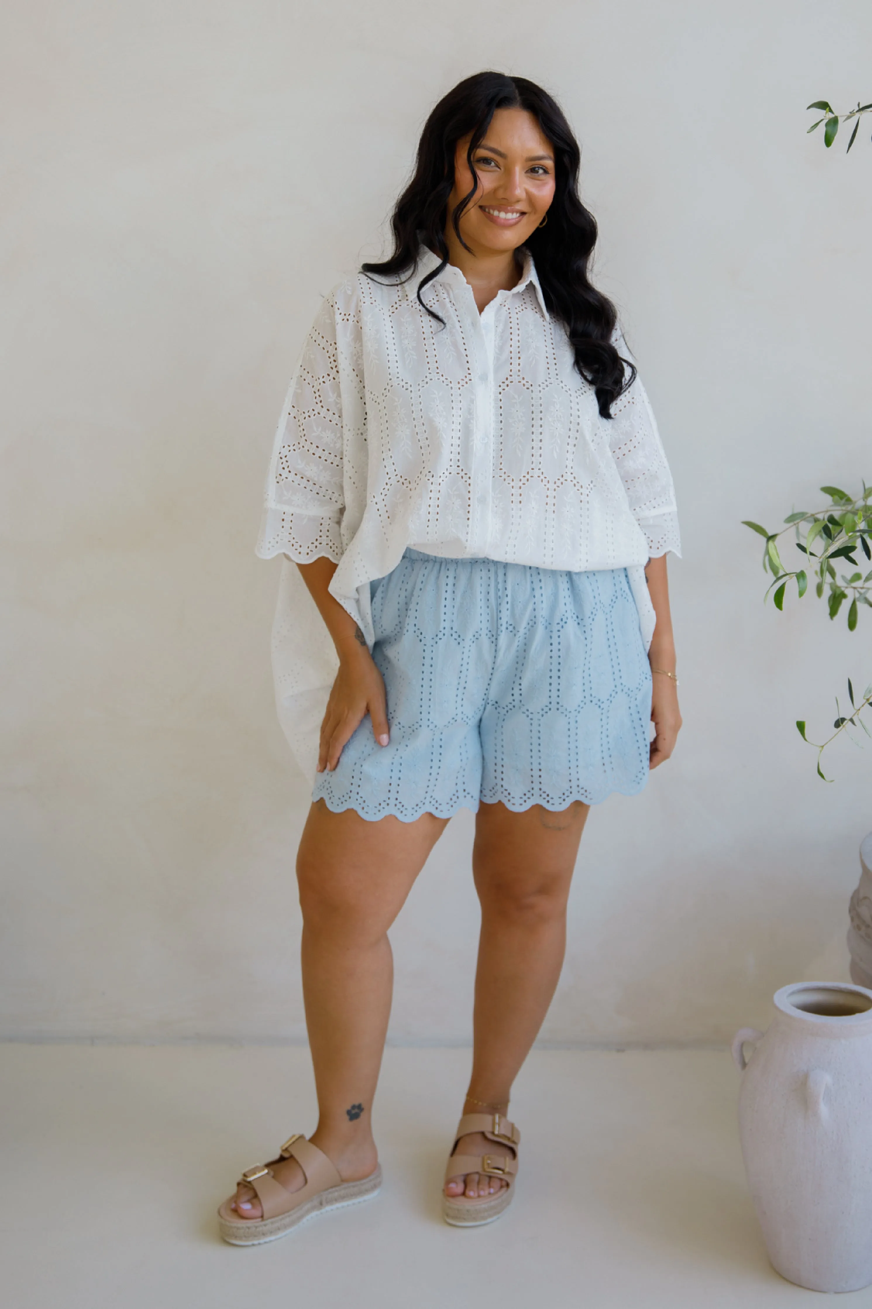Fleur Shorts | Powder Blue