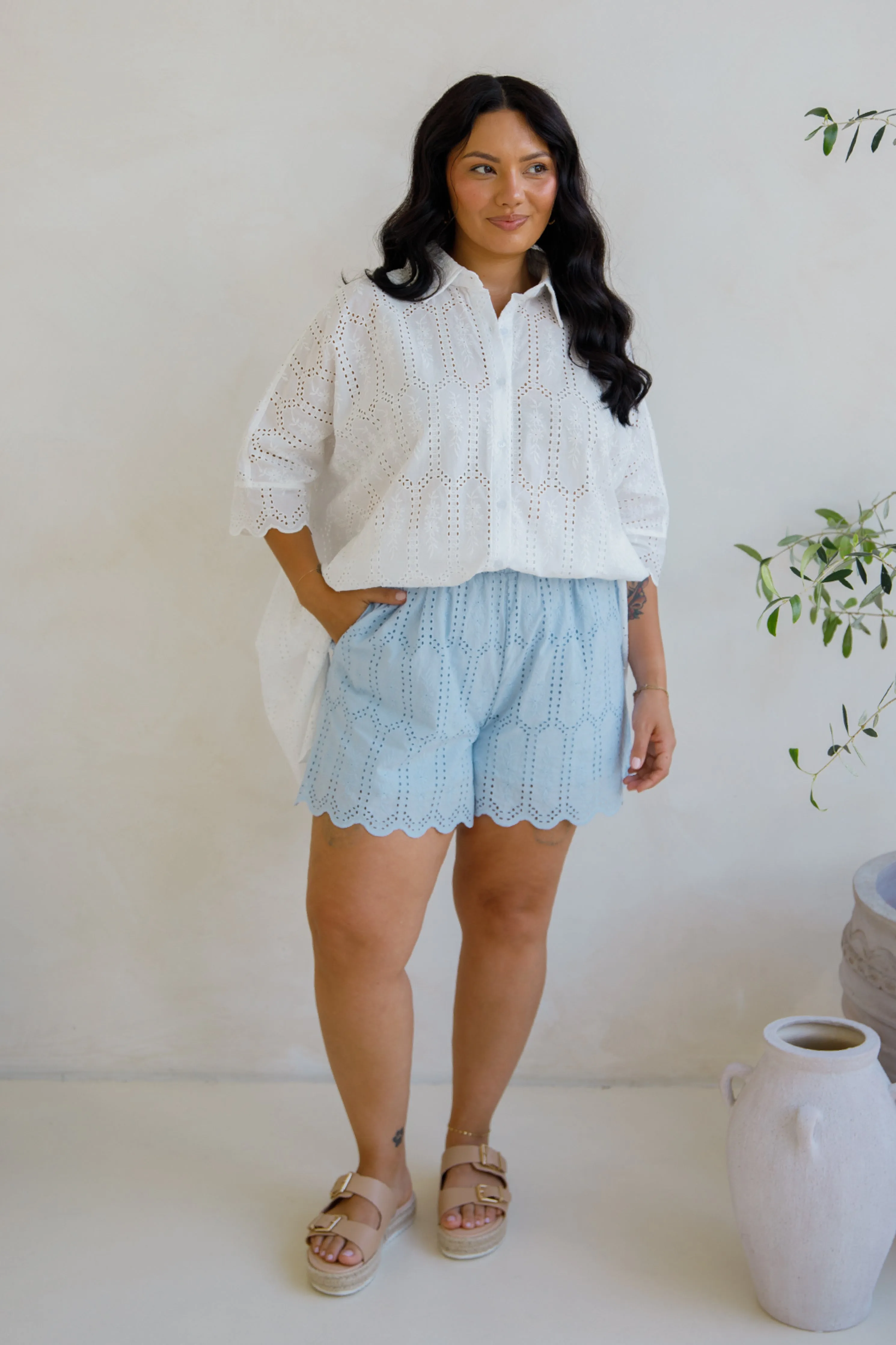 Fleur Shorts | Powder Blue
