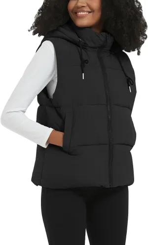 Flygo Puffer Vest Women Zip Up Sleeveless Winter Casual Stand Collar Padded Down Jacket Coat with Pockets