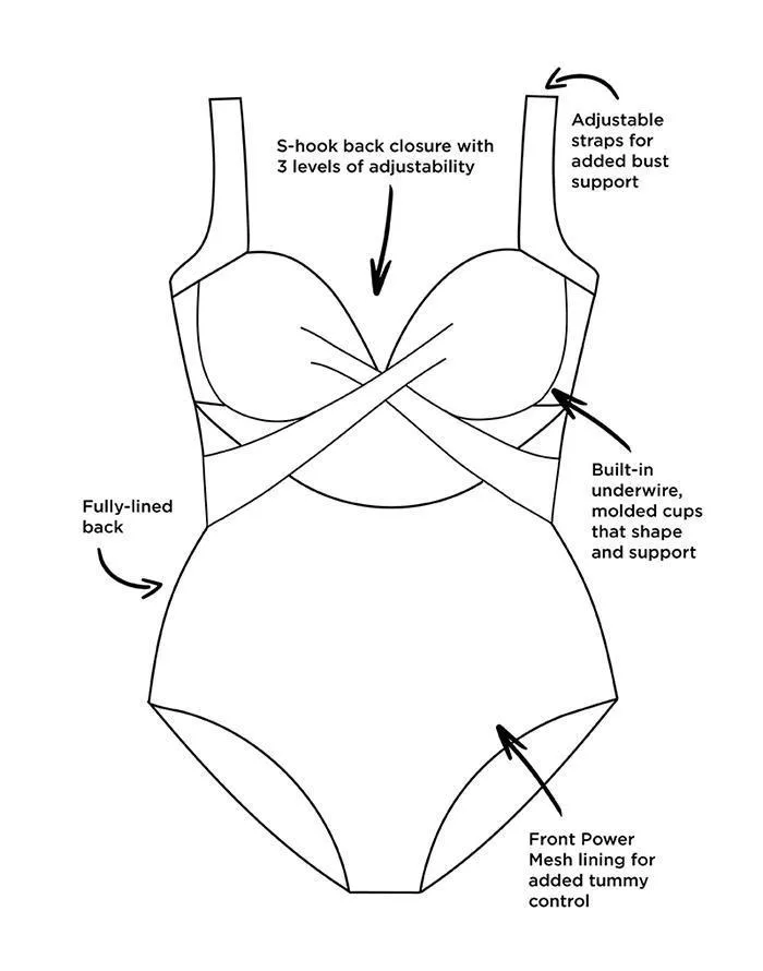 FULLFITALL - Mallorca Multi Cut Out Underwire One Piece Swimsuit