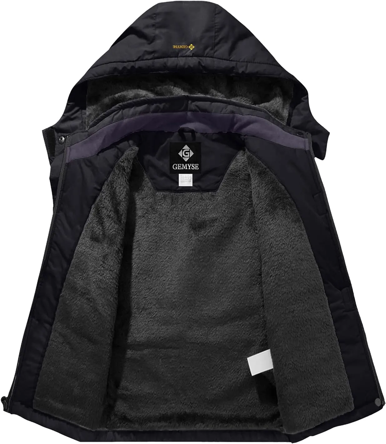 GEMYSE Boy's Waterproof Ski Snow Jacket Hooded Fleece Windproof Winter Jacket