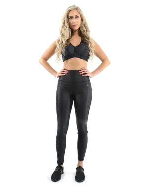 Genova Activewear Set - Leggings & Sports Bra - Black [MADE IN ITALY]