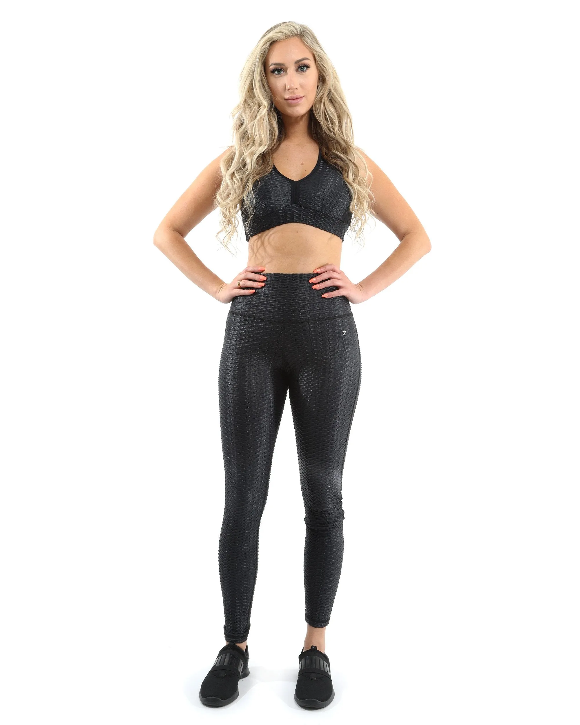 Genova Activewear Set - Leggings & Sports Bra - Black [MADE IN ITALY]