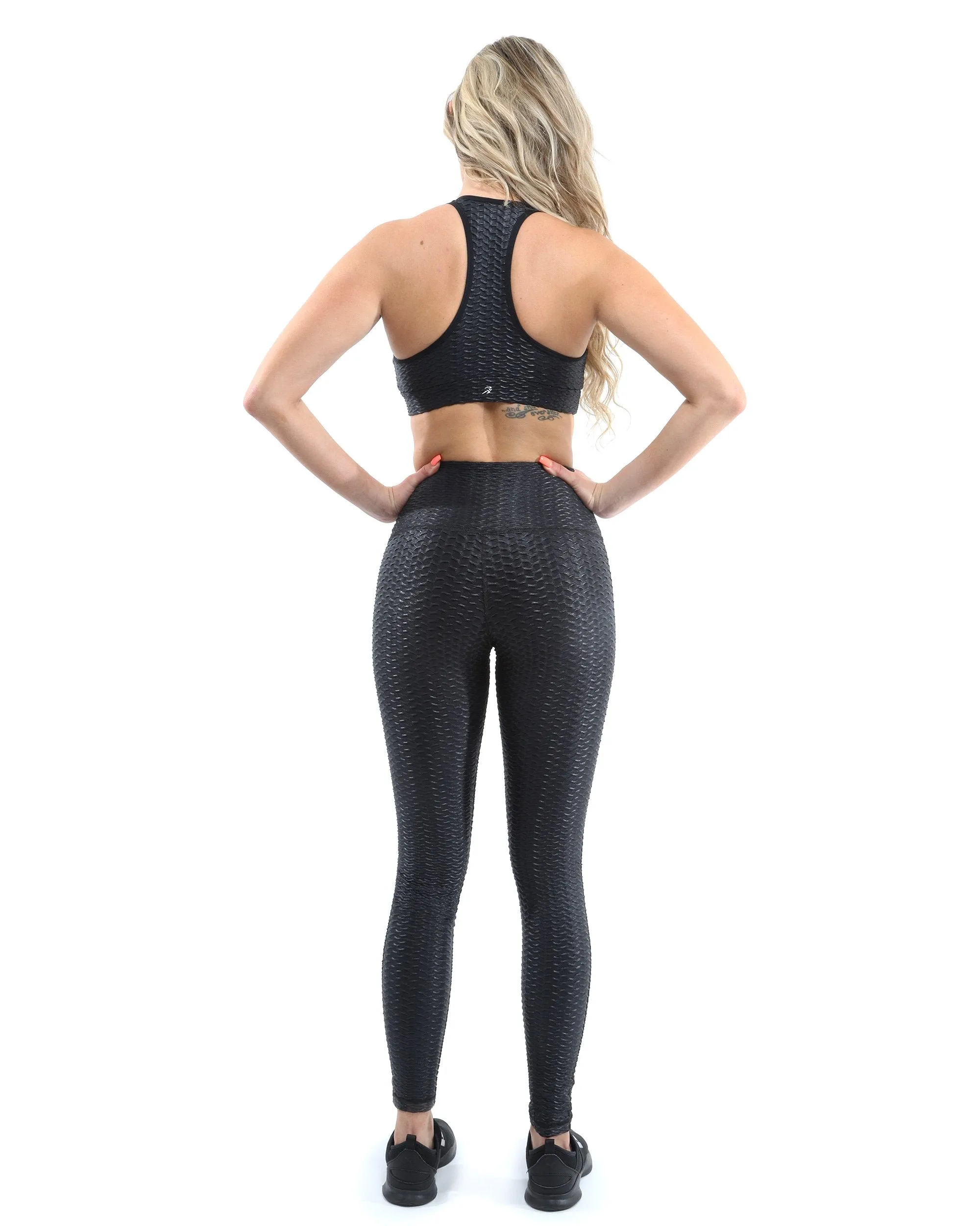 Genova Activewear Set - Leggings & Sports Bra - Black [MADE IN ITALY]