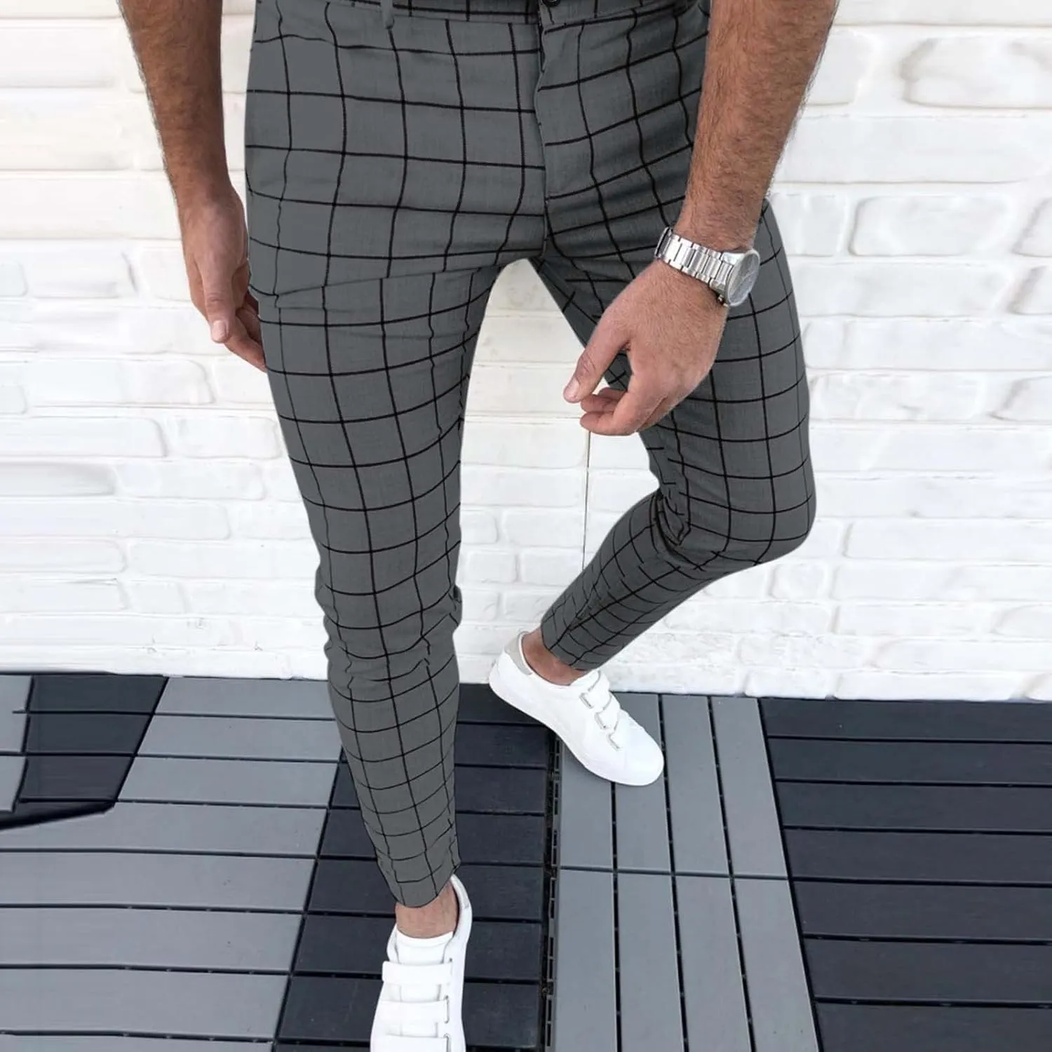 GIERIDUC Men's Athletic Running Joggers Mens Super Skinny Black Trousers Pants with The Long Strings Mens Long Running Pants
