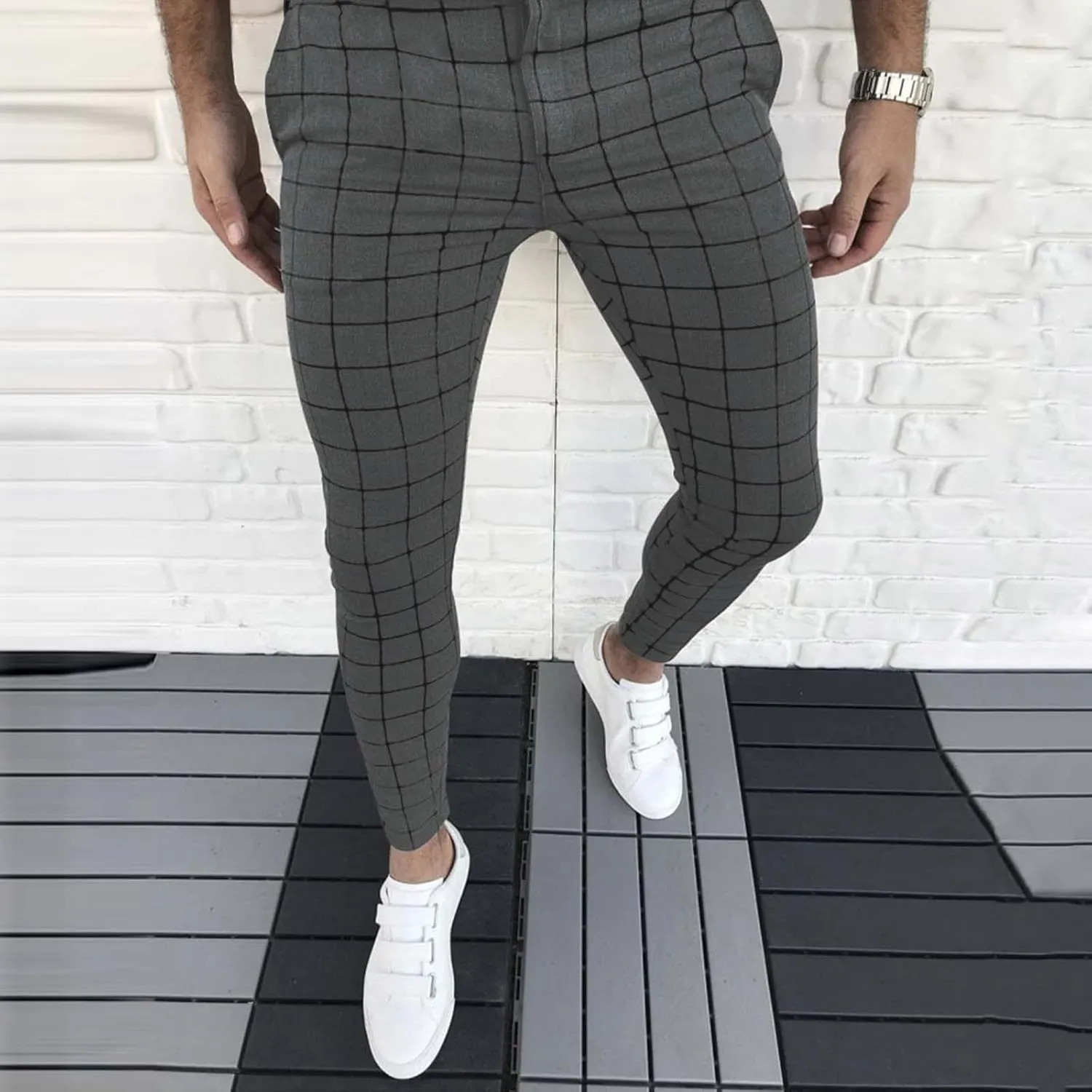 GIERIDUC Men's Athletic Running Joggers Mens Super Skinny Black Trousers Pants with The Long Strings Mens Long Running Pants