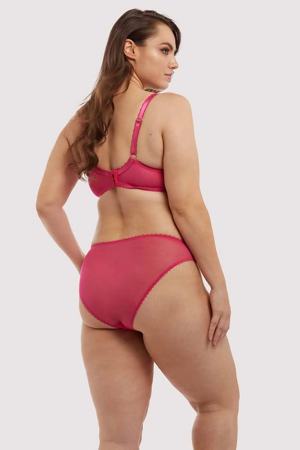Grace Hot Pink Mesh Brazilian Brief