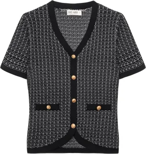 GRACE KARIN Womens Summer Cardigan Sweater 2025 Button Down Short Sleeve Cropped Lightweight V Neck Elegant Tweed Tops