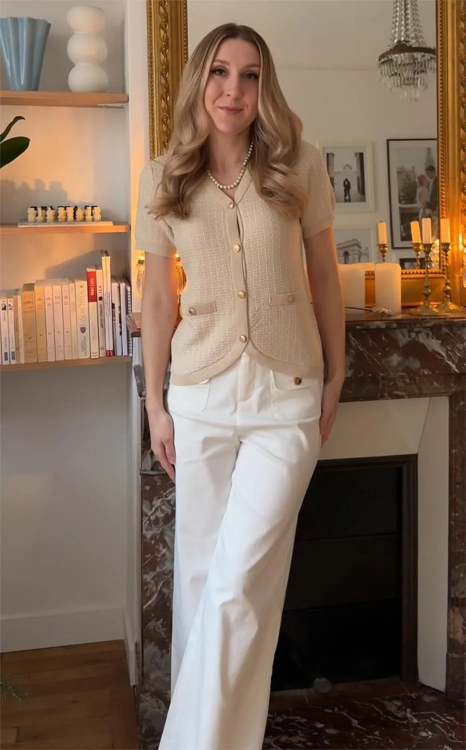 GRACE KARIN Womens Summer Cardigan Sweater 2025 Button Down Short Sleeve Cropped Lightweight V Neck Elegant Tweed Tops