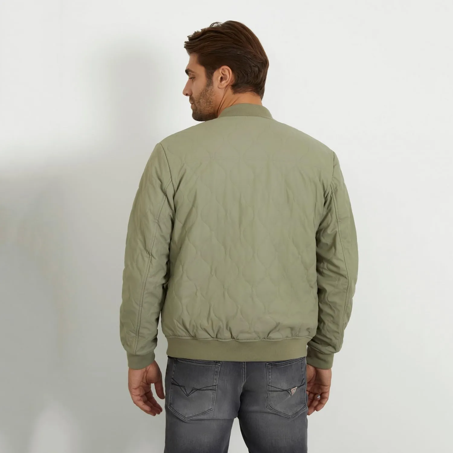 GUESS Men's Quilted Bomber