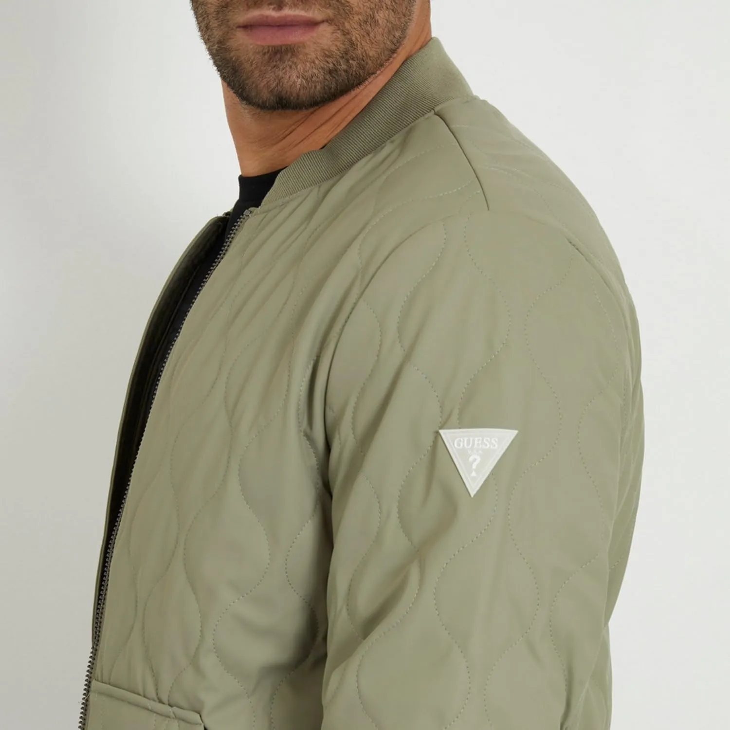 GUESS Men's Quilted Bomber