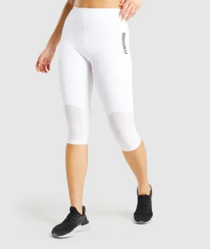 Gymshark Pulse Cropped Leggings - White