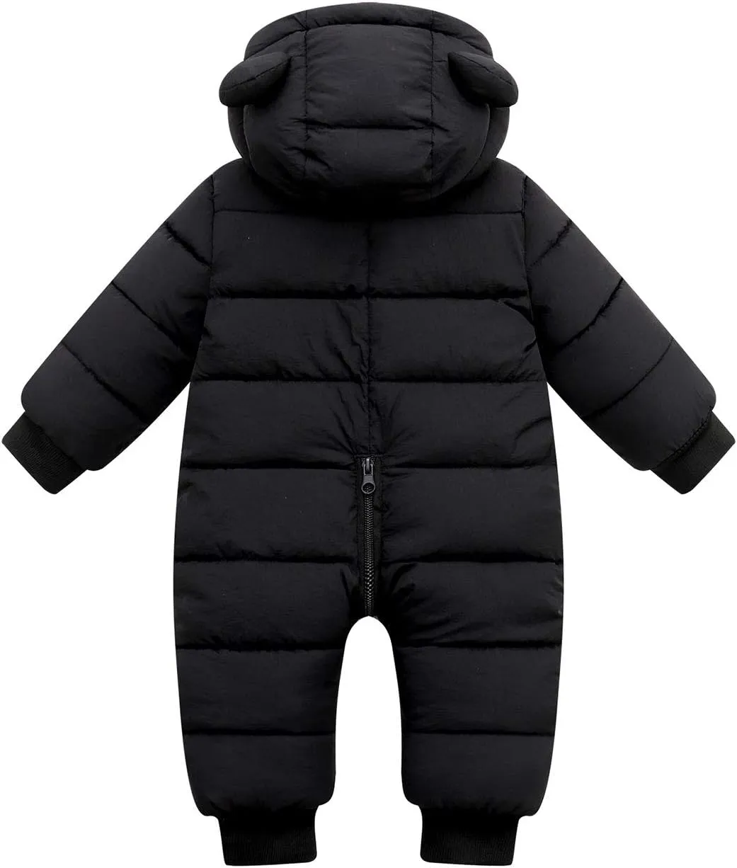 Happy Cherry Baby Snowsuit Winter Coat Warm Hoodie Romper Puffer Jacket
