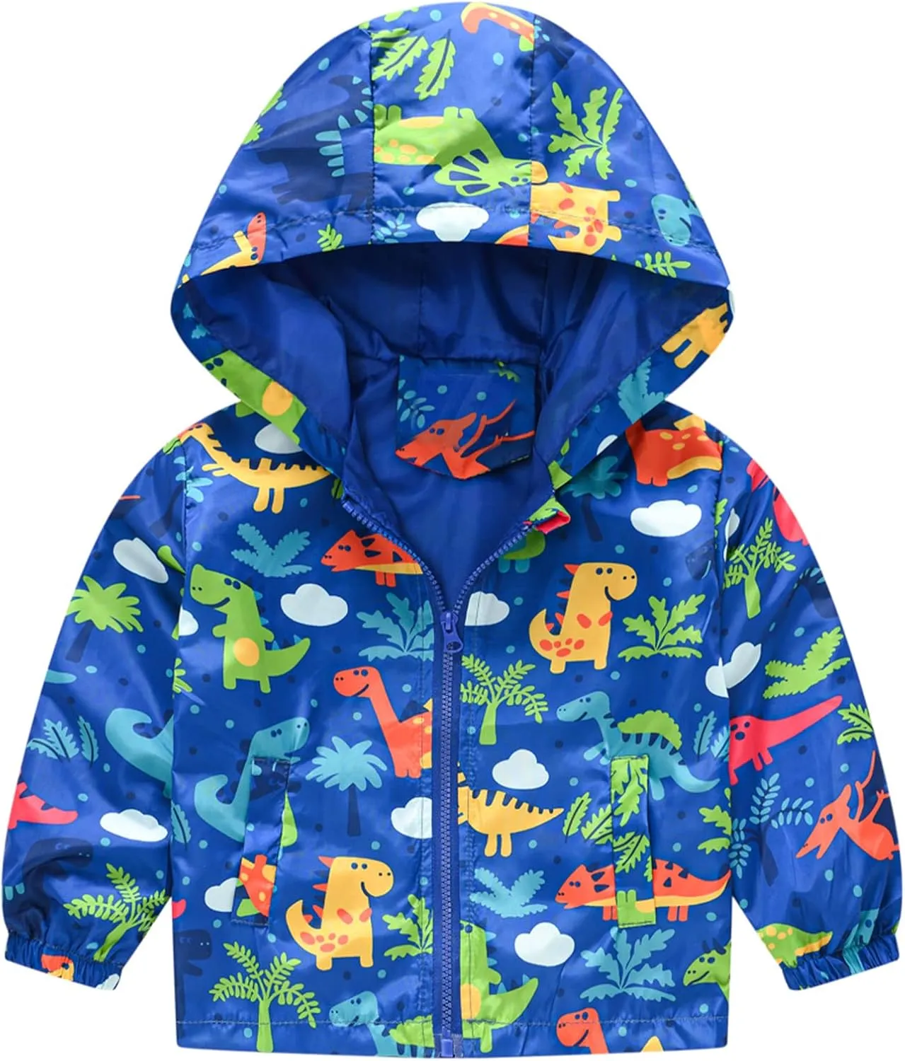 Happy Cherry Kids Boys Girls Fleece Lined Windbreaker Jacket Fashion Prints Hoodie for Fall Winter
