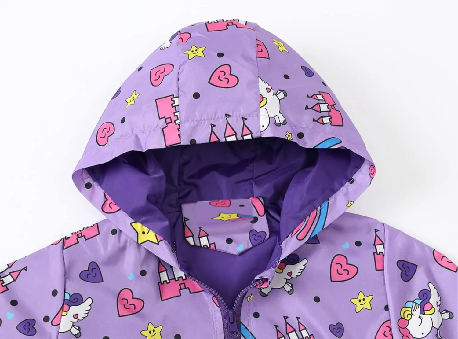 Happy Cherry Kids Boys Girls Fleece Lined Windbreaker Jacket Fashion Prints Hoodie for Fall Winter