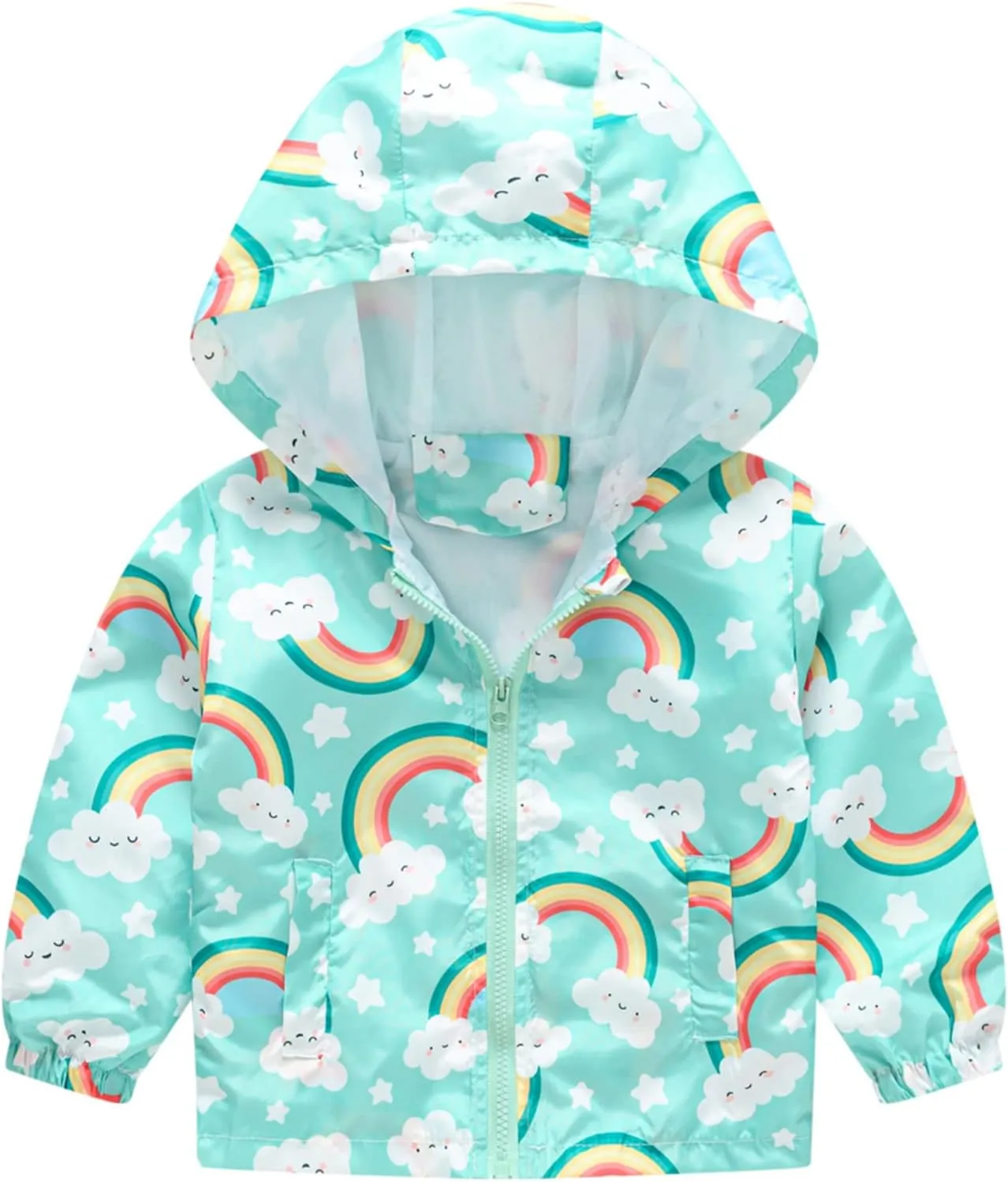 Happy Cherry Kids Boys Girls Fleece Lined Windbreaker Jacket Fashion Prints Hoodie for Fall Winter