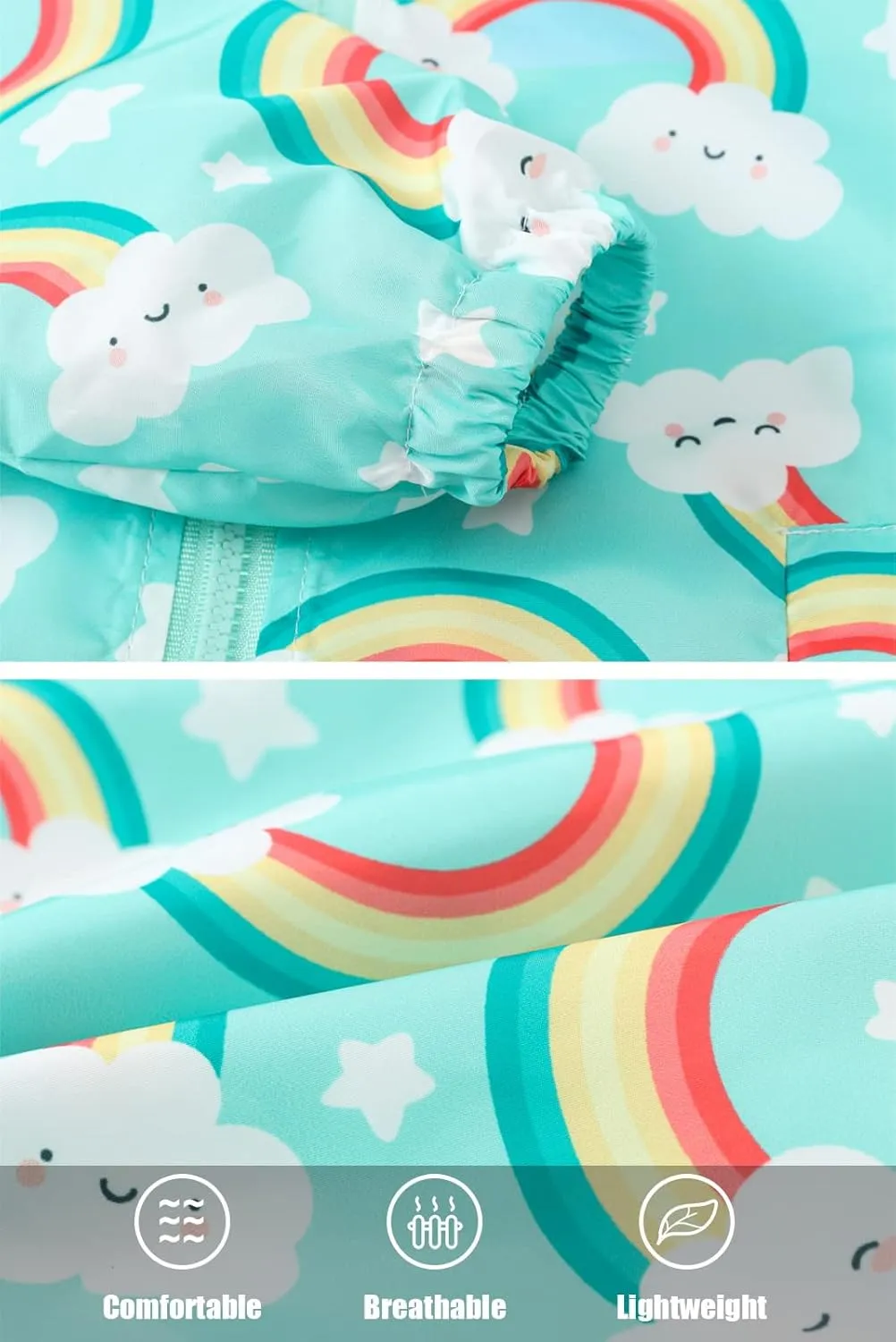 Happy Cherry Kids Boys Girls Fleece Lined Windbreaker Jacket Fashion Prints Hoodie for Fall Winter