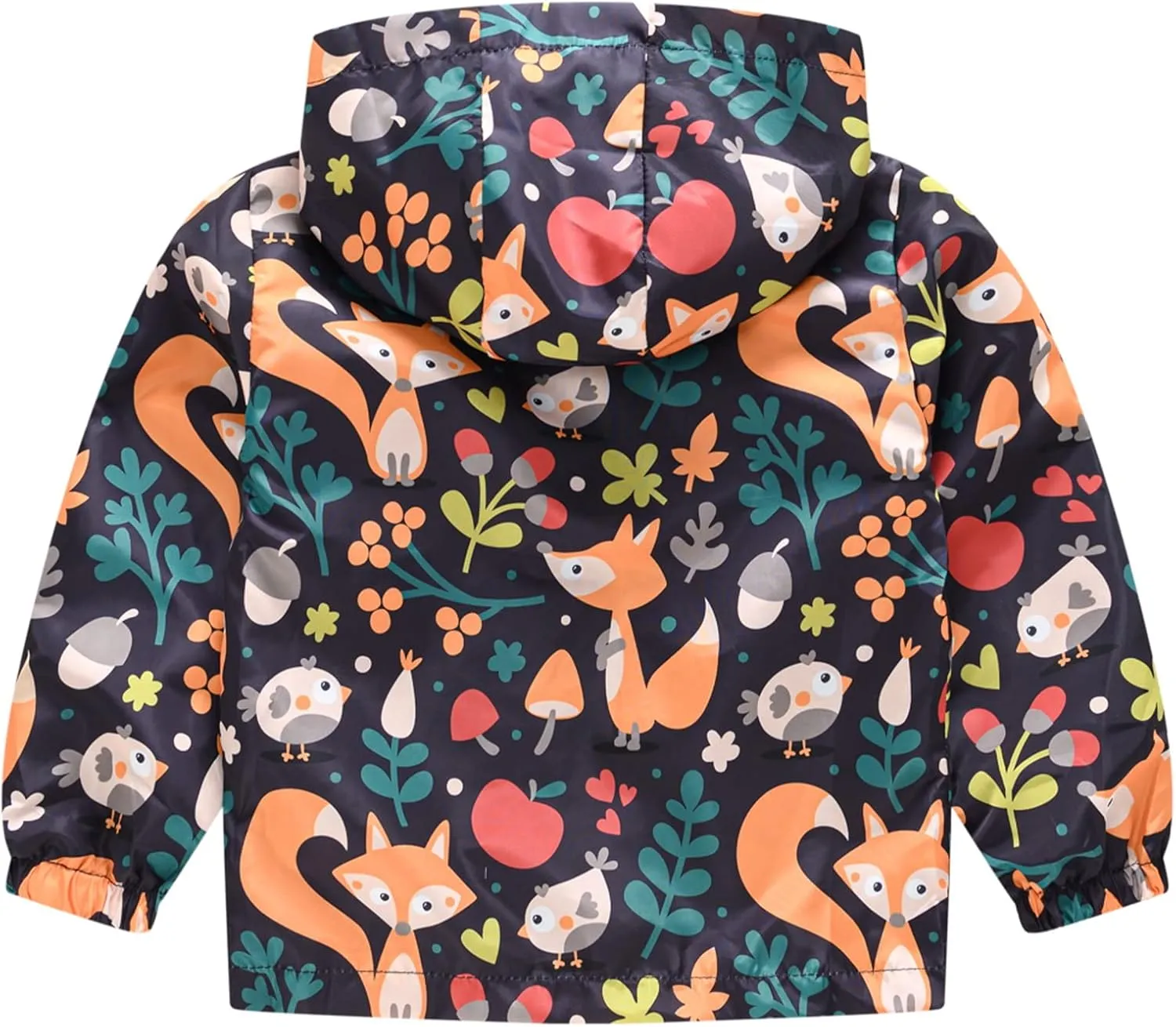 Happy Cherry Kids Boys Girls Fleece Lined Windbreaker Jacket Fashion Prints Hoodie for Fall Winter