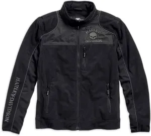 Harley-Davidson Men's Skull Windproof Fleece Casual Jacket, Black 98576-16VM