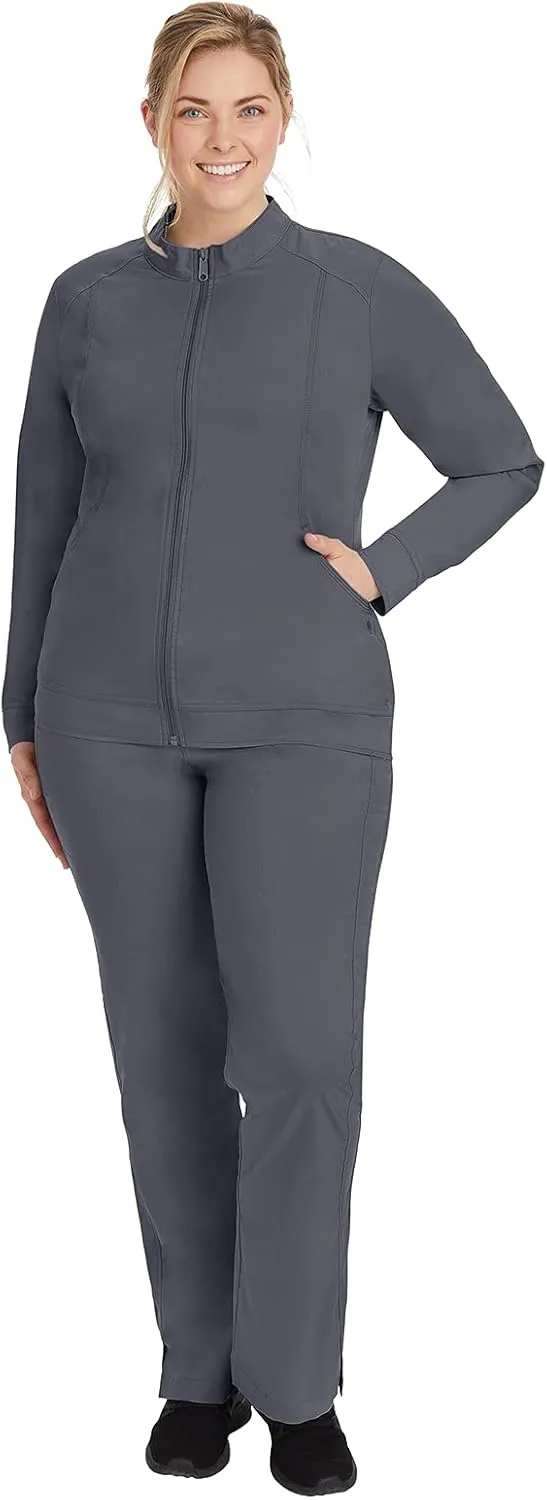 Healing Hands Women's Scrub Jacket, Zip-Up Front with 2-Way Stretch Comfort & Big Kangaroo Pockets 5038
