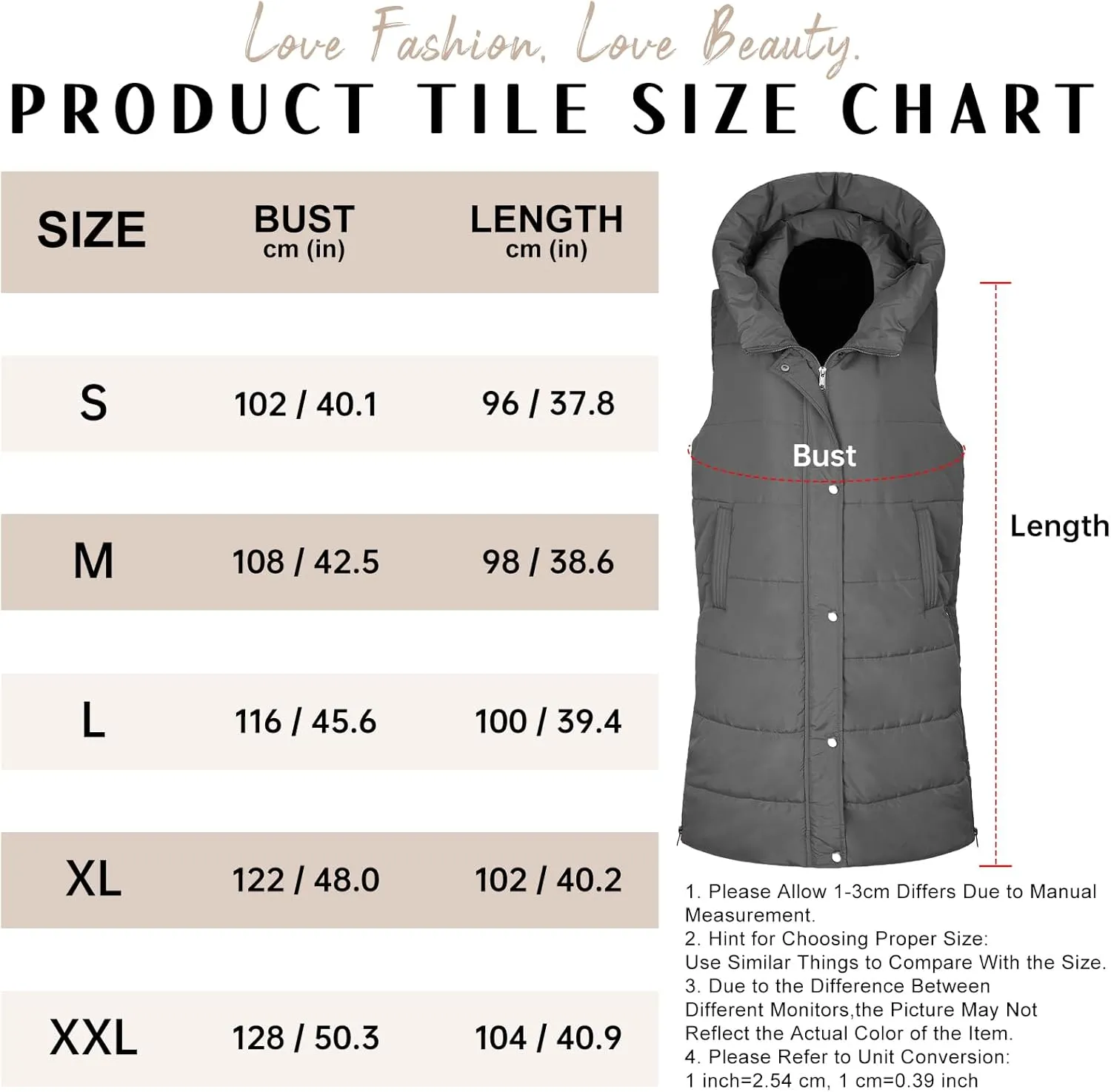 HEEKPEK Womens Puffer Vest Winter Hooded Sleeveless Zip Up Long Puffy Jacket Warm Thick Quilted Coats with Pockets