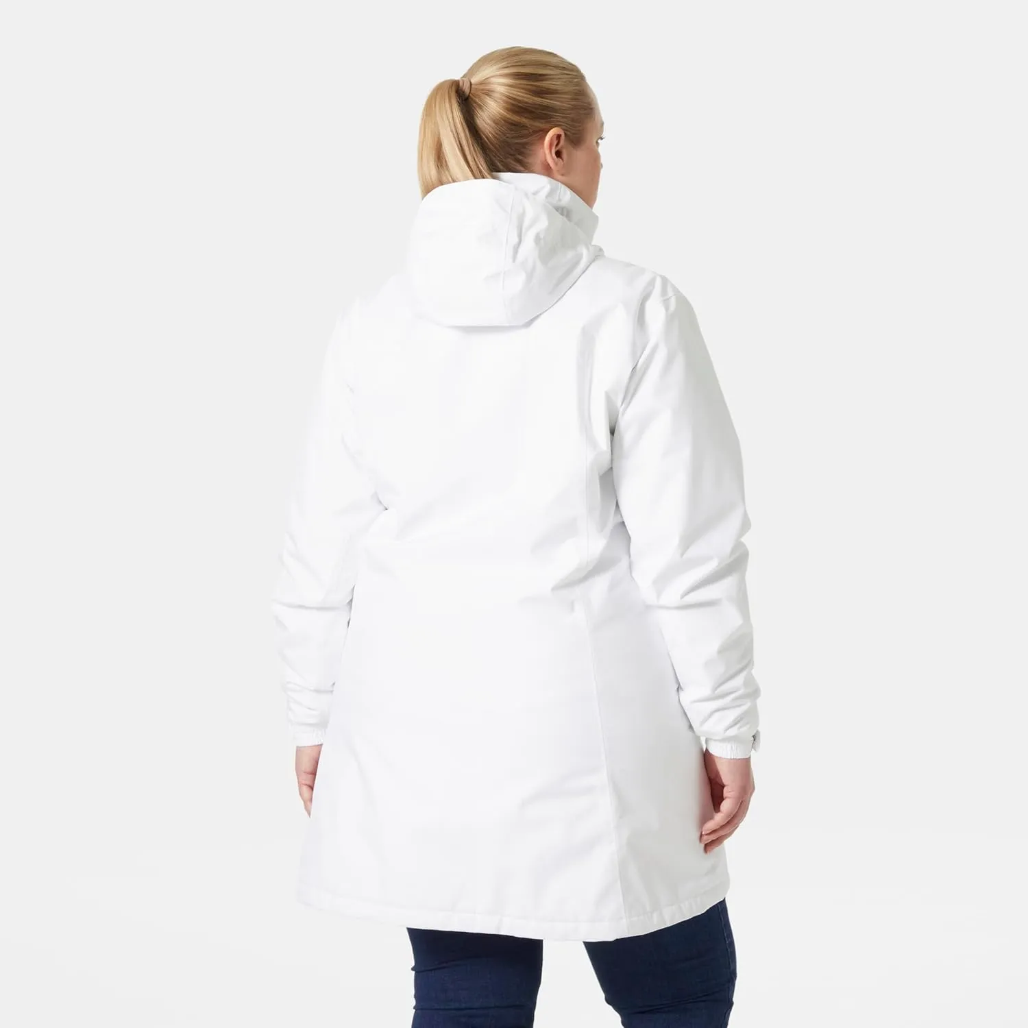 Helly-Hansen Womens Aden Insulated Waterproof Windproof Breathable Long Length Packable Hood Rain Coat Jacket