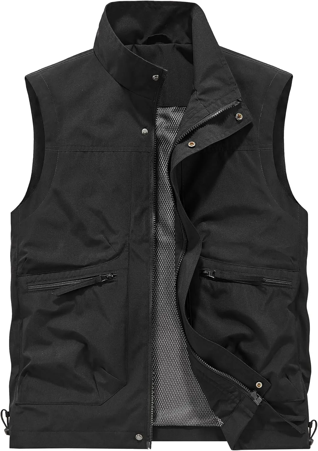 Hixiaohe Mens Vest Golf Outwear Windproof Lightweight Softshell Vest Photo Hiking Travel Work Sleeveless Jacket with Pockets