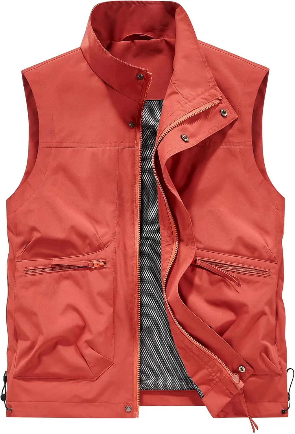 Hixiaohe Mens Vest Golf Outwear Windproof Lightweight Softshell Vest Photo Hiking Travel Work Sleeveless Jacket with Pockets