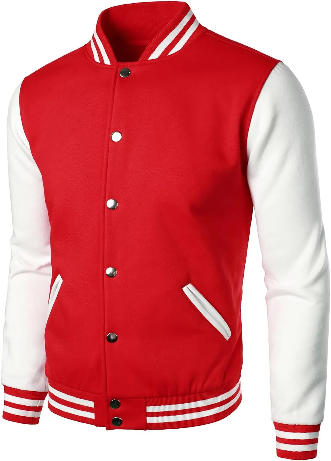 HOOD CREW Mans Varsity Baseball Jacket Cotton Blend Letterman Jackets
