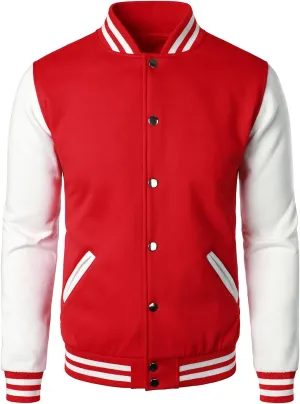 HOOD CREW Mans Varsity Baseball Jacket Cotton Blend Letterman Jackets