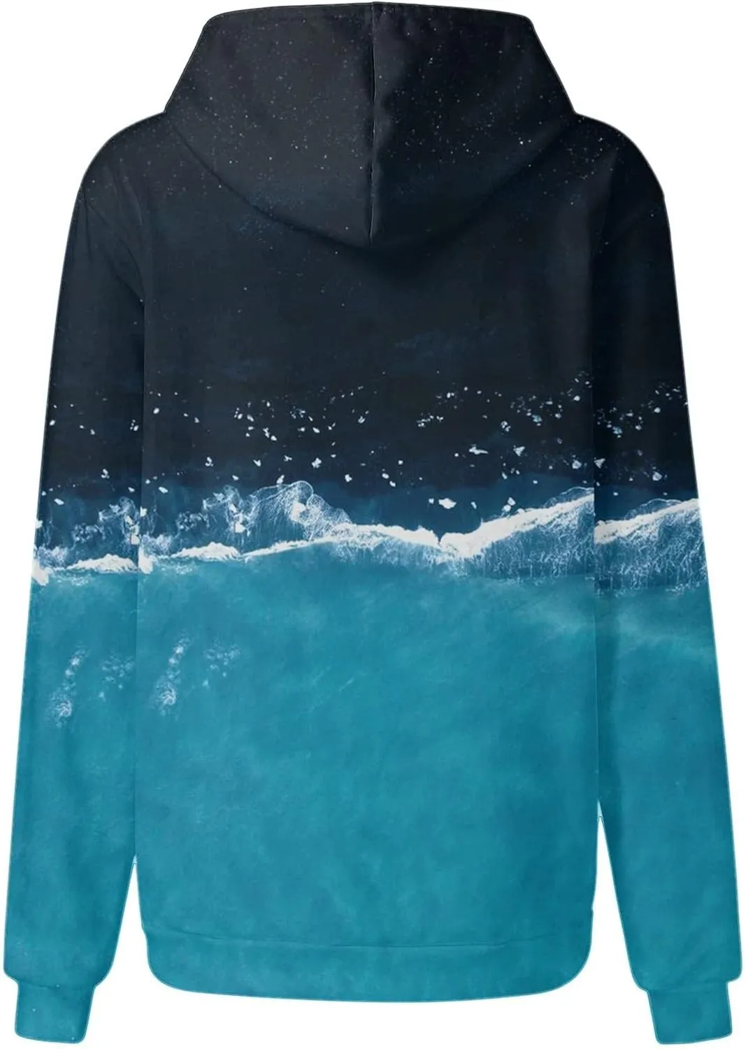 Hoodies for Women 2024 Tie Dye Gradient Drawstring Pullover Tops Baggy Trendy Loose Oversized Sweatshirts with Pockets