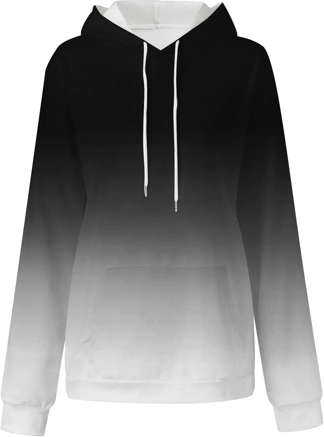 Hoodies for Women 2024 Tie Dye Gradient Drawstring Pullover Tops Baggy Trendy Loose Oversized Sweatshirts with Pockets