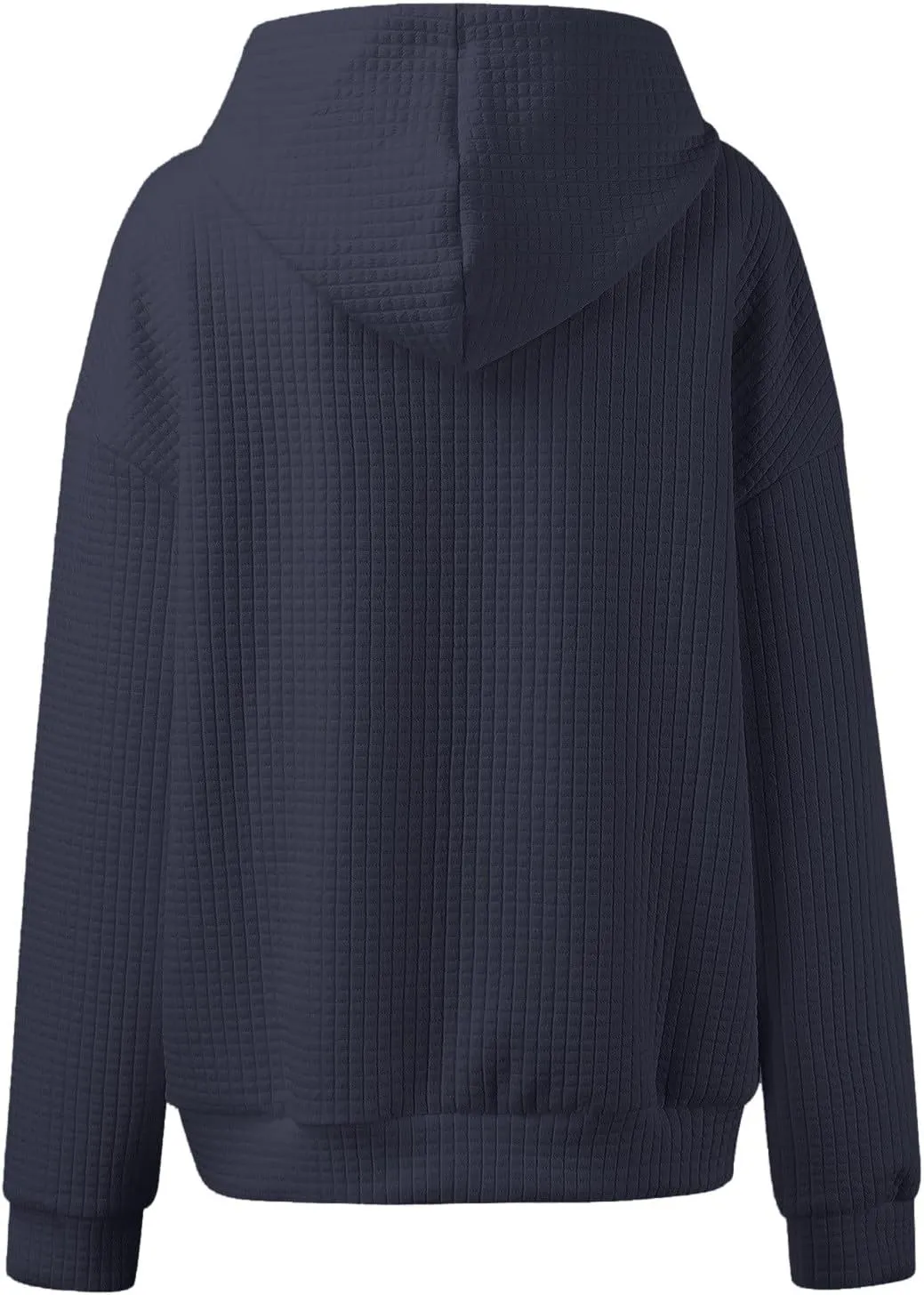 Hoodies for Women Waffle Knit Tops for Women Oversized Waffle Knit Shirt Hoodies for Women with Pocket Fall Sweatshirt 2024