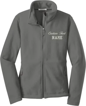 INK STITCH Ladies Custom Stitching Text Value Fleece Jackets - 12 Colors