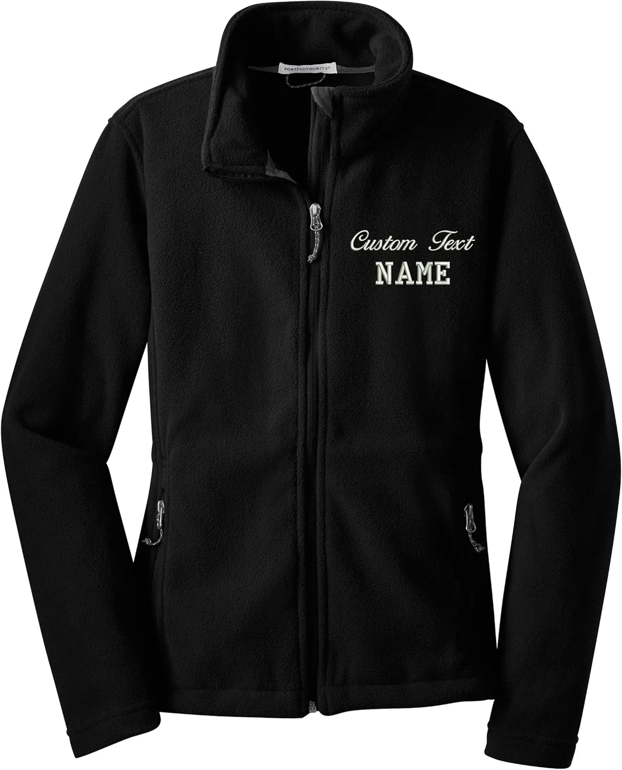INK STITCH Ladies Custom Stitching Text Value Fleece Jackets - 12 Colors