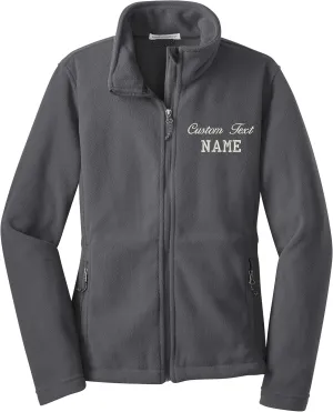 INK STITCH Ladies Custom Stitching Text Value Fleece Jackets - 12 Colors