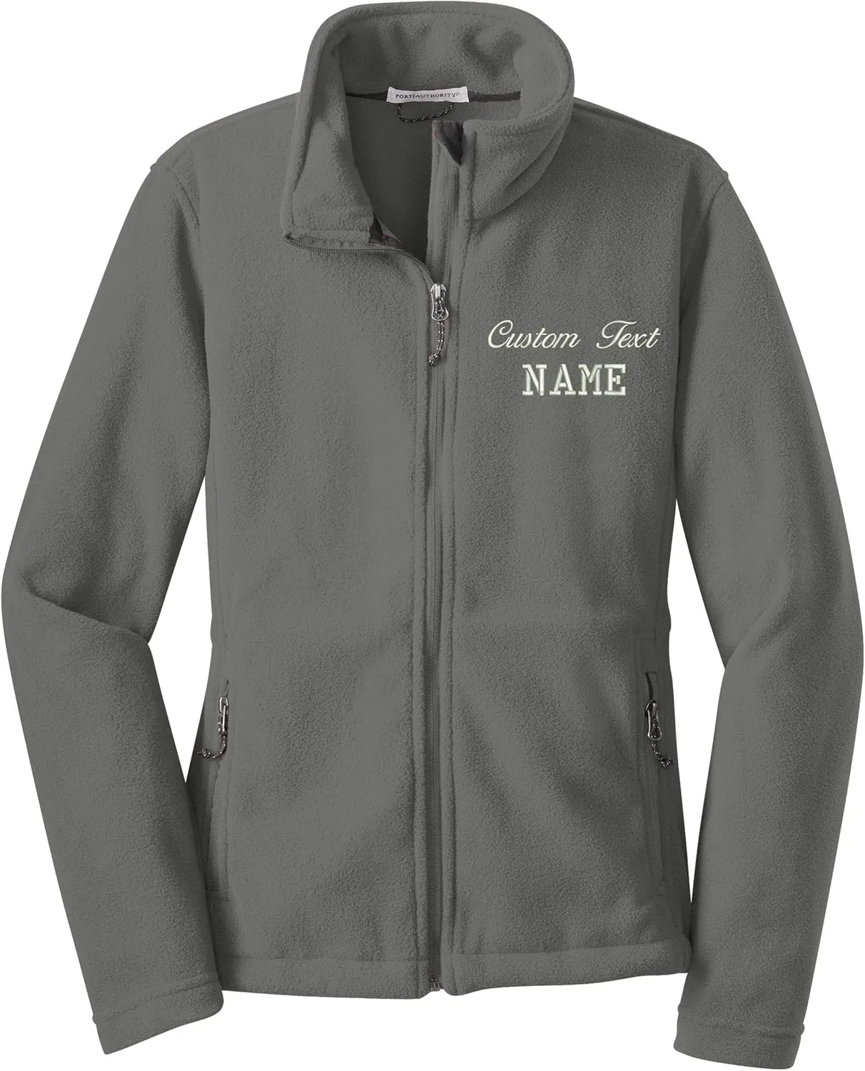 INK STITCH Ladies Custom Stitching Text Value Fleece Jackets - 12 Colors