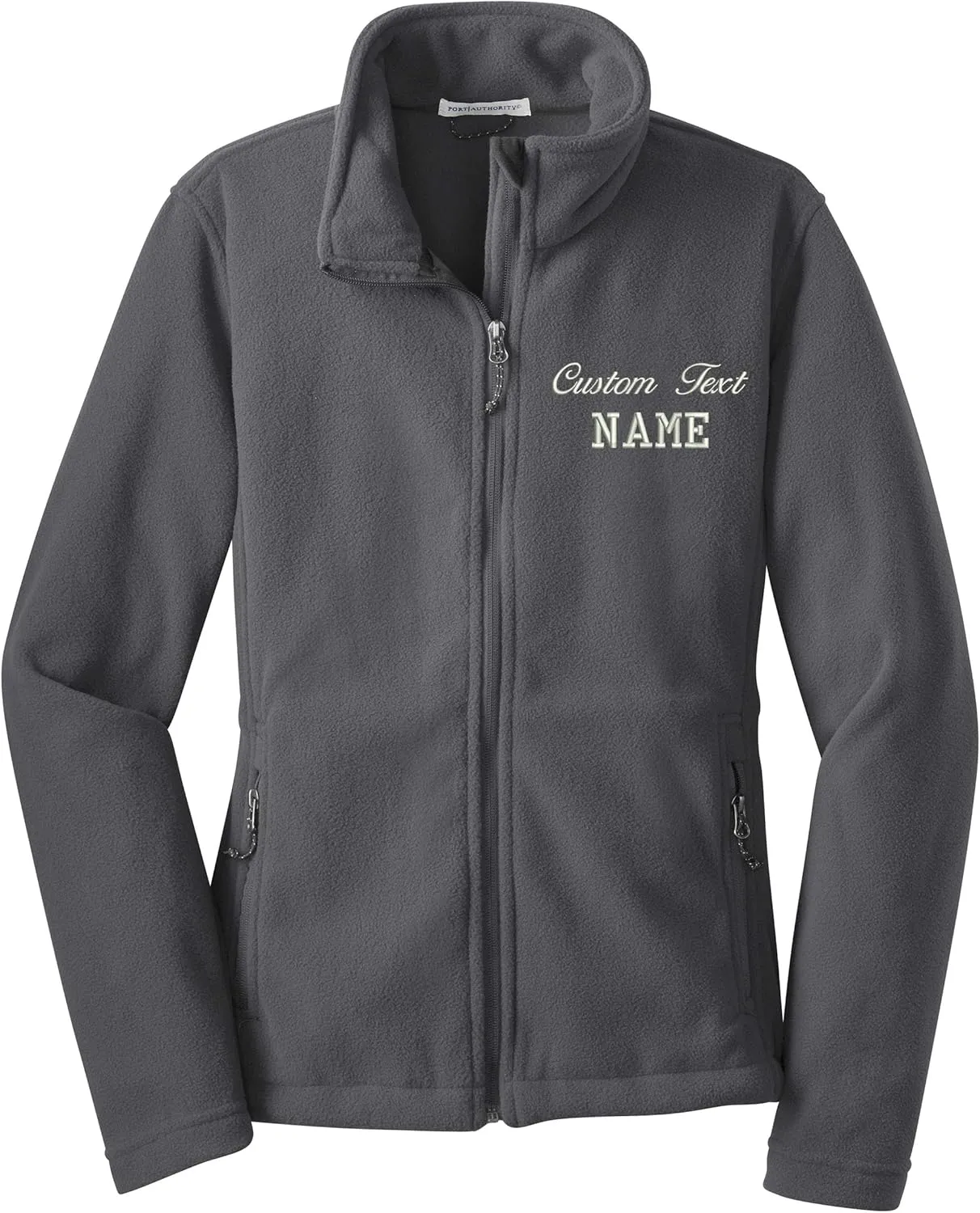 INK STITCH Ladies Custom Stitching Text Value Fleece Jackets - 12 Colors