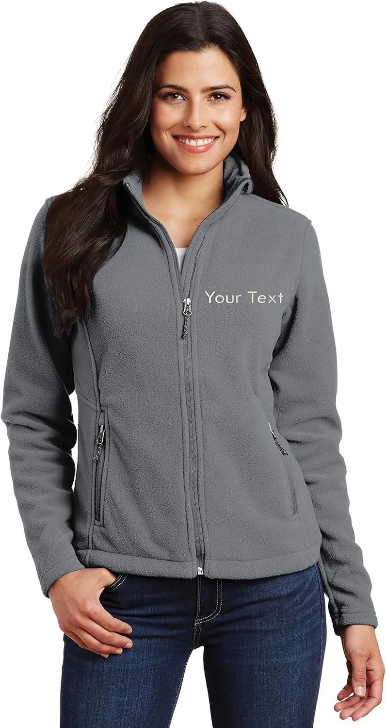 INK STITCH Ladies Custom Stitching Text Value Fleece Jackets - 12 Colors