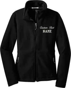 INK STITCH Ladies Custom Stitching Text Value Fleece Jackets - 12 Colors