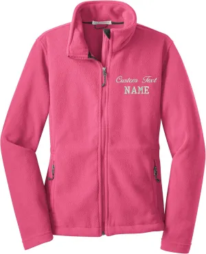 INK STITCH Ladies Custom Stitching Text Value Fleece Jackets - 12 Colors
