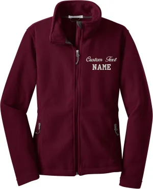 INK STITCH Ladies Custom Stitching Text Value Fleece Jackets - 12 Colors