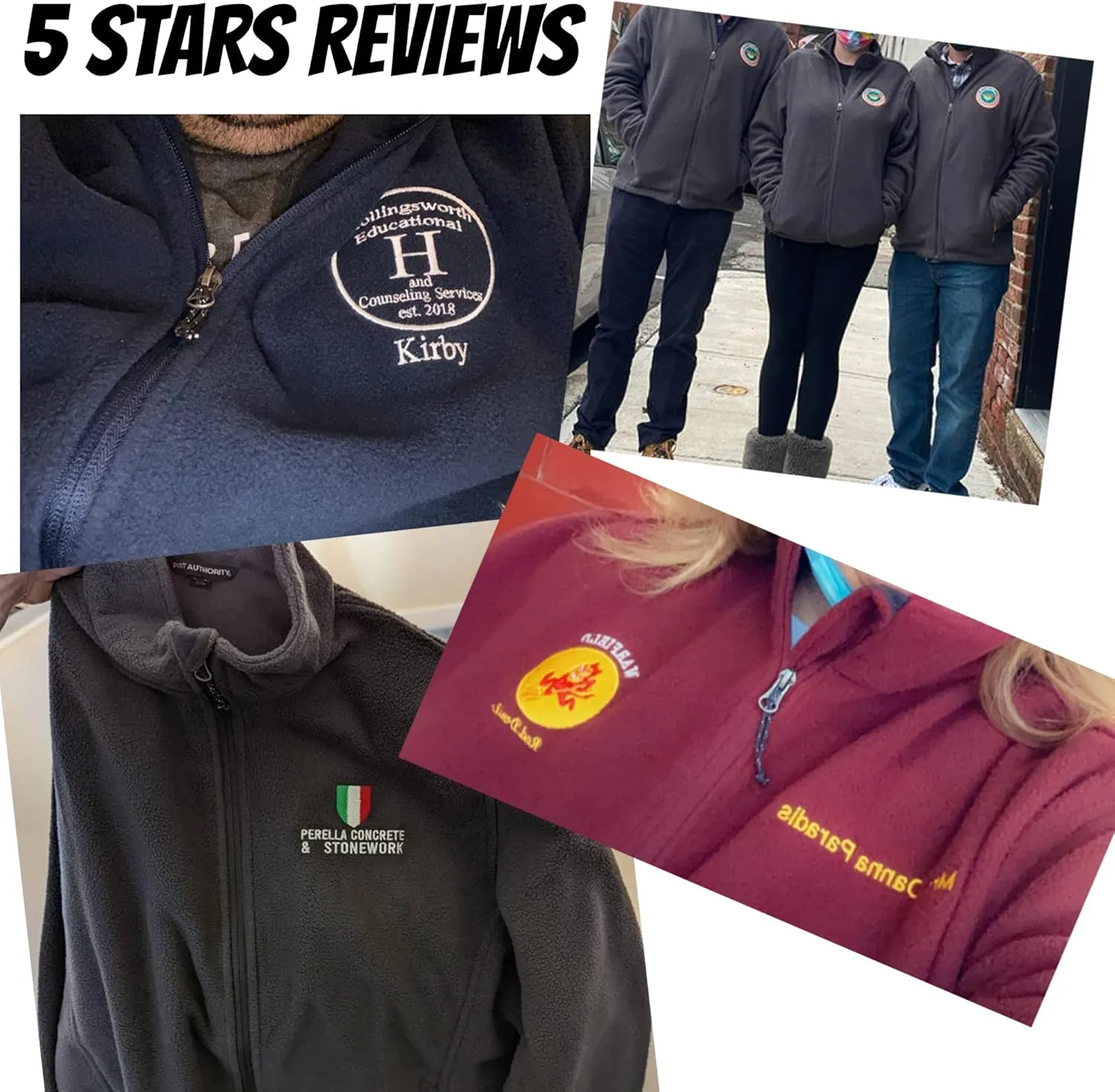 INK STITCH Men Custom Deisgn Your Own Stitching Embroidery Fleece Basic Jackets