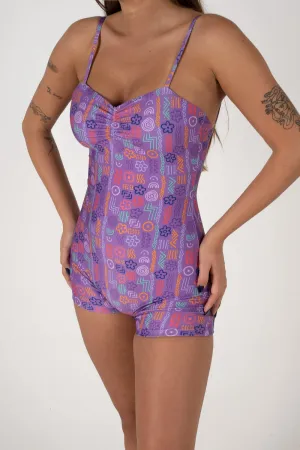 Inner Relm Oh Baby Surf Suit - PURPLE PAINT