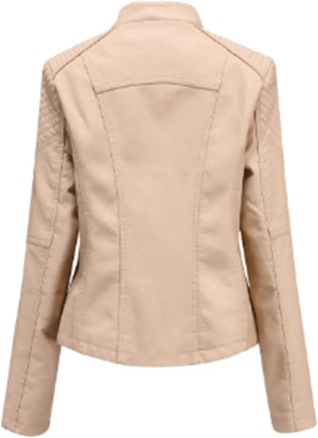 IVERIRMIN Women's Leather Jackets Faux Motorcycle Plus Size Moto Biker Cropped Slim Fit Coat Short Lightweight Jacket Coat